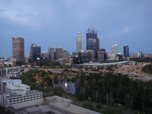 Bird's eye view of streets of Perth