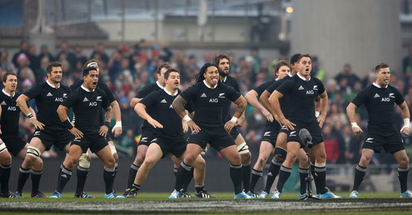 The All Blacks perform the Haka during the International match between Ireland and New Zealand All Blacks at the Aviva Stadium on November 24, 2013 in Dublin, Ireland. (November 23, 2013 - Source: David Rogers/Getty Images Europe) 